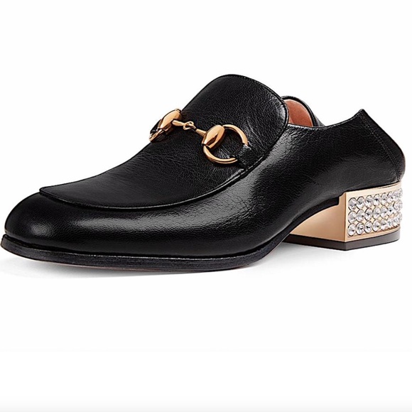 Gucci Horsebit Leather Loafer with Crystals Mules/Slides - Picture 8 of 11